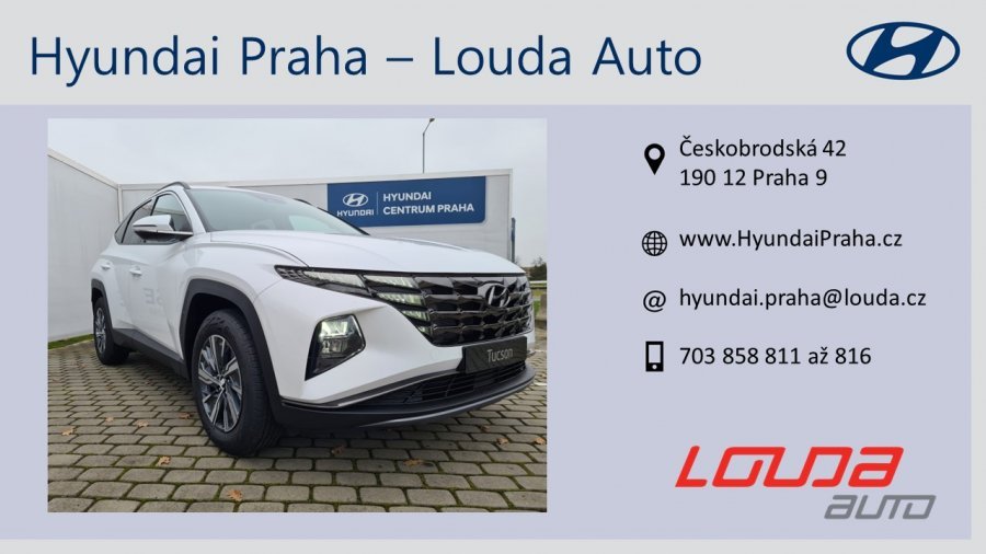 Hyundai Tucson, 1,6 T-GDI MHEV 110 kW (95 NAT mild hybrid) 7 st. DCT, barva bílá