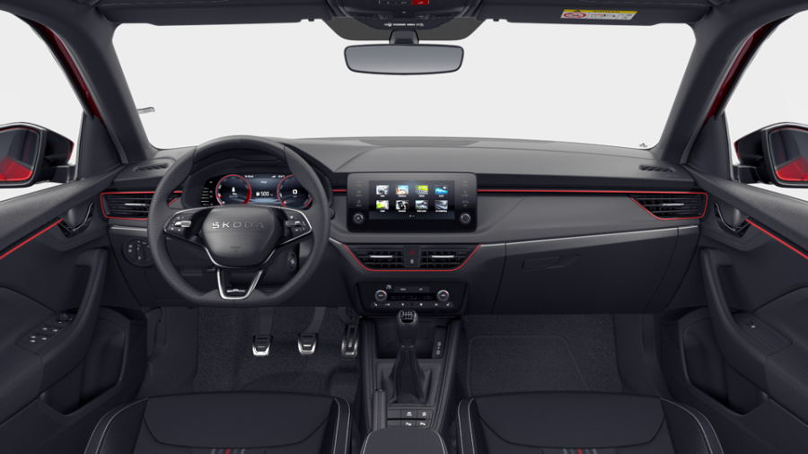 Škoda Scala, 1,5 TSI 110 kW 6-stup. mech., barva červená