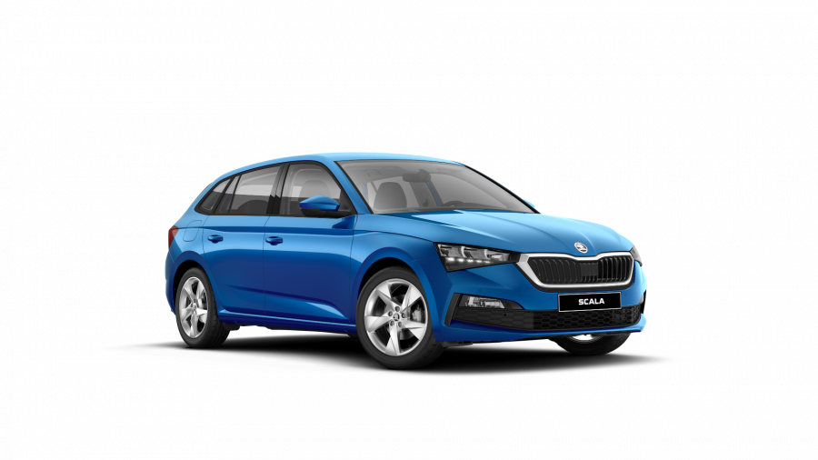 Škoda Scala, 1,5 TSI 110 kW 6-stup. mech., barva modrá