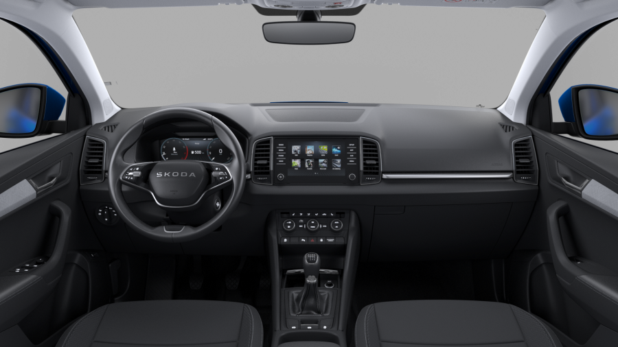 Škoda Karoq, 1,5 TSI 110 kW 6-stup. mech., barva modrá