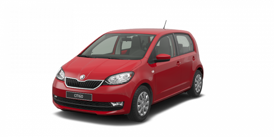 Škoda Citigo, 1,0 MPI 44 kW 5-stup. mech., barva červená