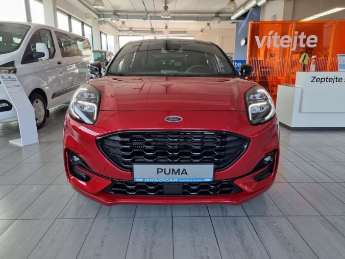 Ford Puma, ST-Line X, 5dveřová, 1.0 EcoBoost (mHEV) 92 kW/125 k, 6st. manuální, barva červená