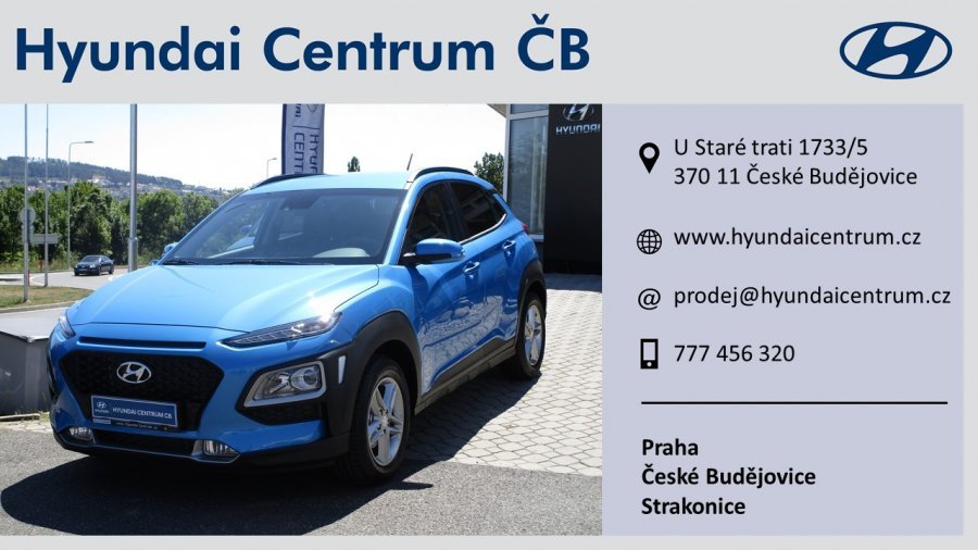 Hyundai Kona, 1,0 T-GDI 88 kW (95 NAT) 6 st. man, barva modrá