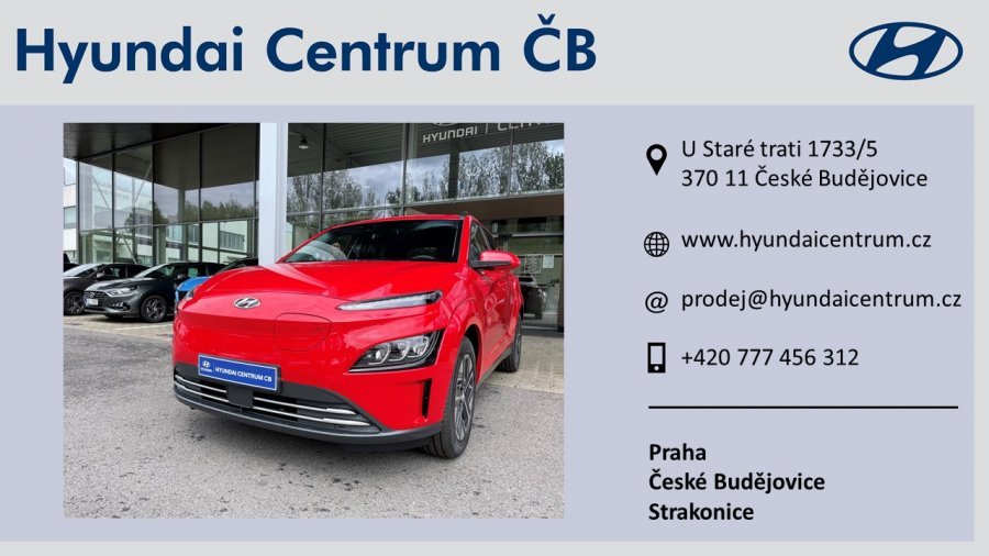 Hyundai Kona, KONA EV 150 kW (elektřina) Stálý redukční převod, barva červená