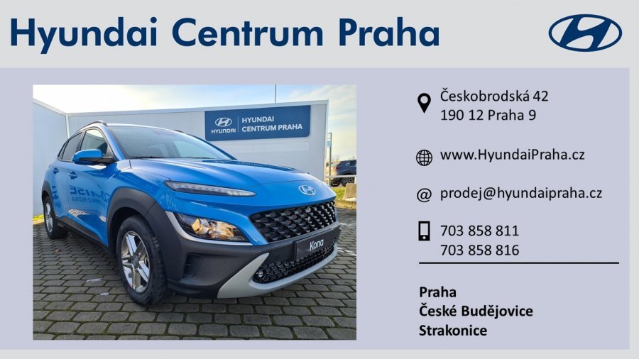 Hyundai Kona, 1,0 T-GDI 88 kW (95 NAT) 7 st. DCT, barva modrá