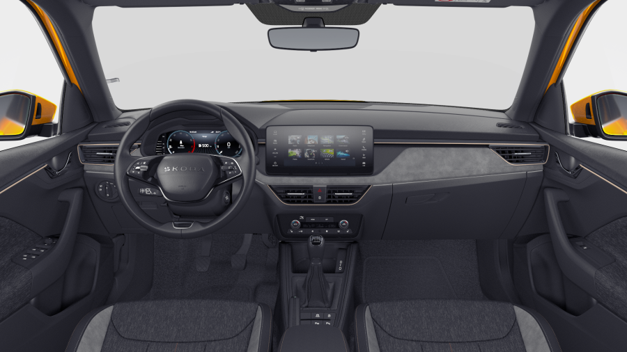 Škoda Kamiq, 1,0 TSI 85 kW 6° manuální, barva oranžová