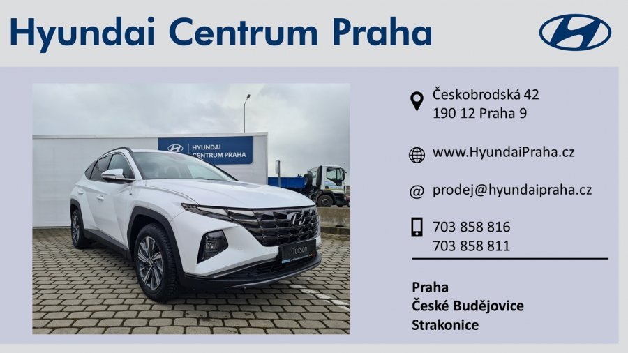 Hyundai Tucson, 1,6 T-GDI MHEV 110 kW (95 NAT mild hybrid) 7 st. DCT, barva bílá