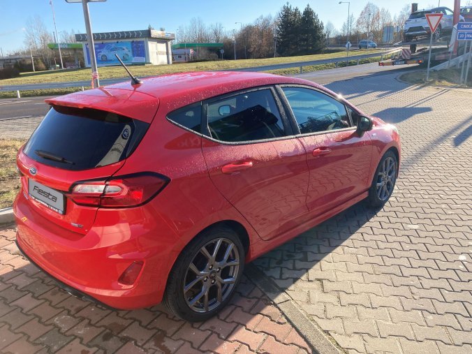 Ford Fiesta, ST-Line, 5dveřová, 1,0 EcoBoost Hybrid (mHEV) 92 kW/125 k, 6st. manuální, barva červená