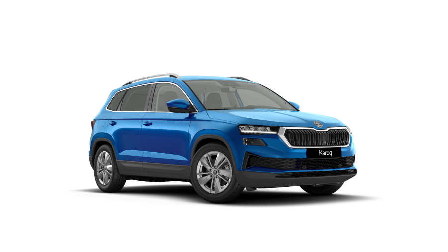 Škoda Karoq, 1,5 TSI 110 kW 7-stup. automat., barva modrá