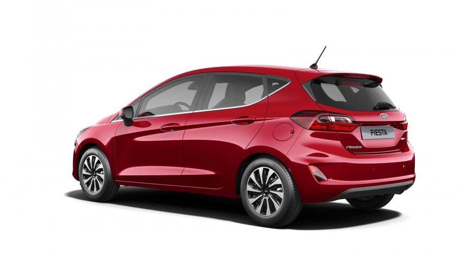 Ford Fiesta, Titanium, 5dveřová, 1,0 EcoBoost Hybrid (mHEV) 92 kW/125 k, 6st. manuální, barva červená