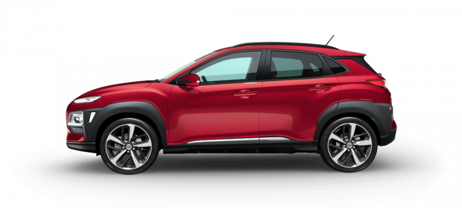 Hyundai Kona, 1,0 T-GDI 88 kW (95 NAT) 6 st. man, barva červená