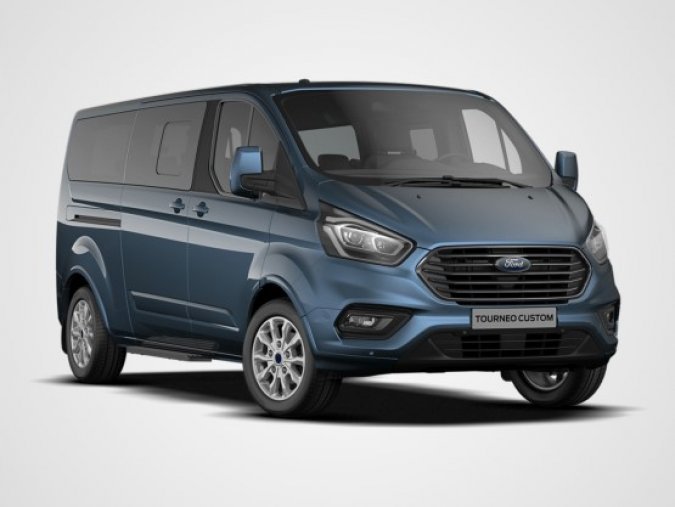 Ford Tourneo Custom, CUSTOM TOURNEO, 320 L2, TITANIUM, 2.0 130K EURO 6., barva modrá