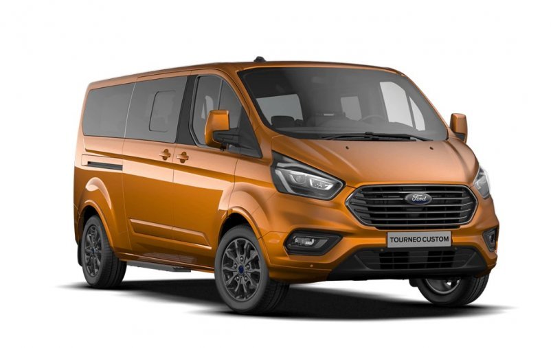 Ford Tourneo Custom, CUSTOM TOURNEO, 320 L2, TITANIUM X, 2.0 185K MHEV,, barva oranžová