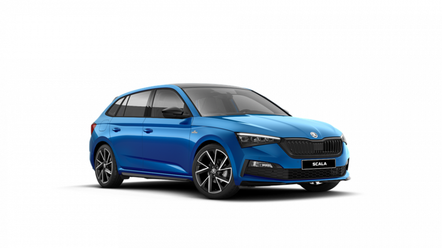 Škoda Scala, 1,5 TSI 110 kW 6-stup. mech., barva modrá