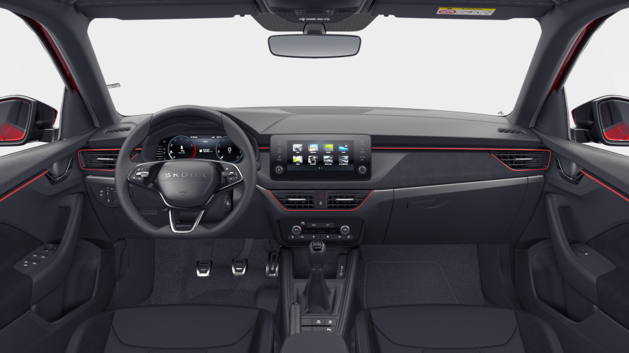 Škoda Scala, 1,5 TSI 110 kW 6° manuální, barva červená