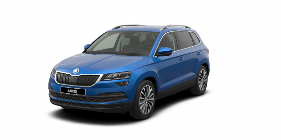 Škoda Karoq, 1,5 TSI 110 kW 6-stup. mech., barva modrá