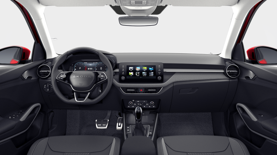 Škoda Fabia, 1,0 TSI 85 kW 7° automatická DSG, barva červená