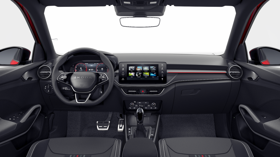 Škoda Fabia, 1,5 TSI 130 kW 7° automatická DSG, barva červená
