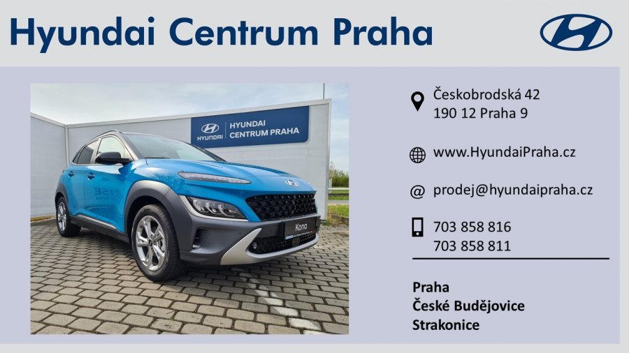 Hyundai Kona, 1,0 T-GDI 88 kW (95 NAT) 6 st. man, barva modrá