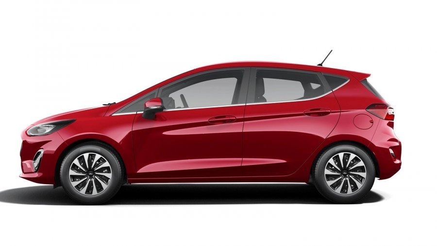 Ford Fiesta, Titanium, 5dveřová, 1,0 EcoBoost Hybrid (mHEV) 92 kW/125 k, 6st. manuální, barva červená