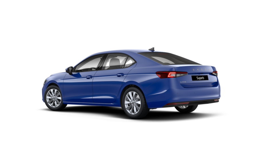 Škoda Superb, 1,5 TSI m-HEV 110 kW 7° automatická DSG, barva modrá