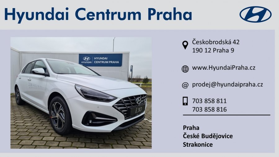 Hyundai i30, 1,5 T-GDI Mild hybrid 117 kW (95 NAT mild hybrid) 6 st. iMT, barva bílá