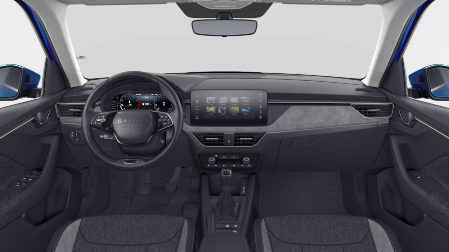 Škoda Kamiq, 1,5 TSI 110 kW 6° manuální, barva modrá