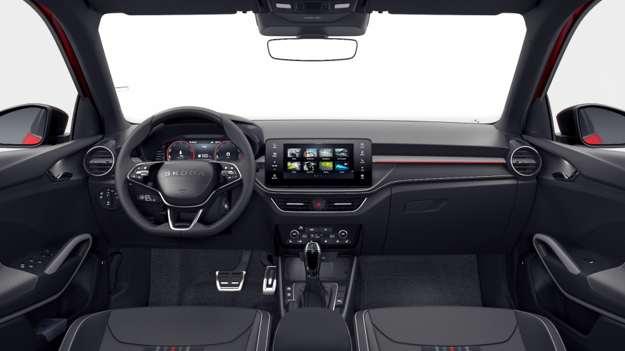 Škoda Fabia, 1,5 TSI 130 kW 7° automatická DSG, barva červená